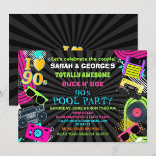 Invitation Neon Fun Couples Totalement Incroyable Soirée Pisc