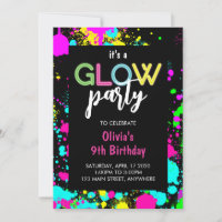 Neon Glow Paint Splatter Anniversaire