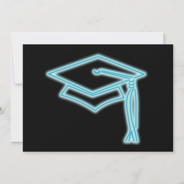 Invitation Neon Grad Casquette Bleu clair (Devant)