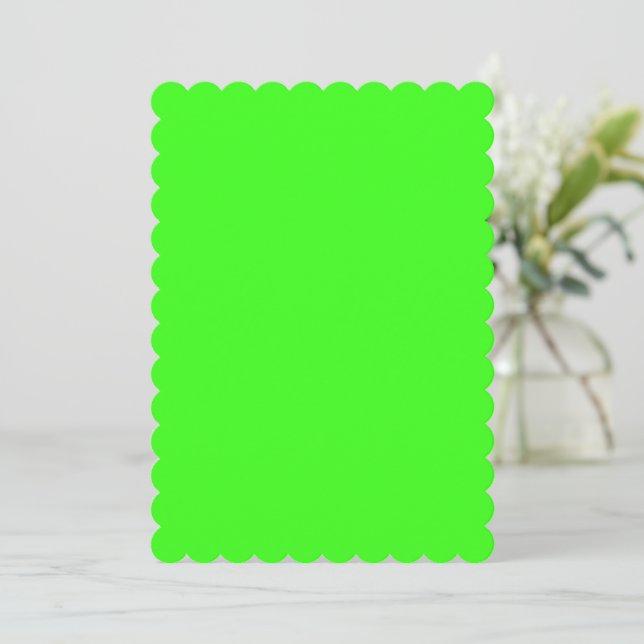Invitation Neon Green Scalloped