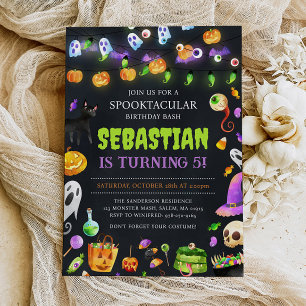 Invitation Neon Halloween Anniversaire, Anniversaire d'Hallow