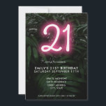 Invitation Neon moderne 21e anniversaire<br><div class="desc">Neon moderne 21ème anniversaire Invitation</div>