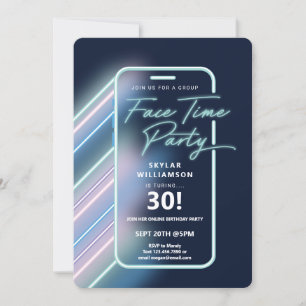 Invitation Neon Nightlife Vibe en ligne Groupe Vidéo Conversa