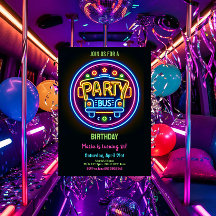 Neon Party Bus Glow Hopping 21e anniversaire