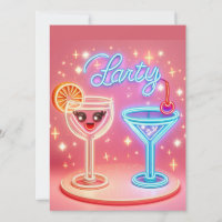 Invitation néon personnalisée pour fête
