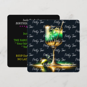 Invitation Neon Popular Party Time Personnalisé