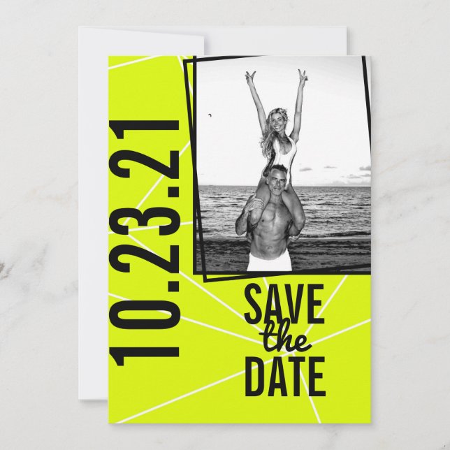 Invitation Neon Save the Date - Fun & Bright Wedding Invitati (Devant)