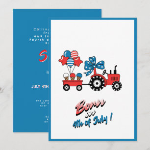 INVITATION NÉS LE 4 JUILLET ENFANTS ANNIVERSAIRE
