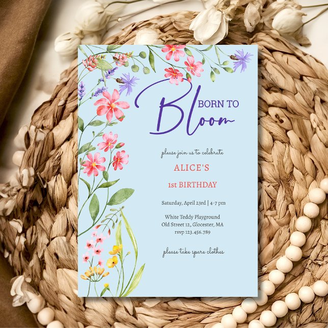 Invitation Nés pour faire éclore des fleurs sauvages pour l'a (Créateur téléchargé)