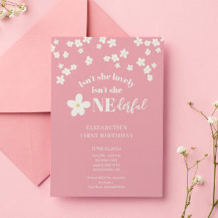 Invitation N'est-elle pas belle marguerite 1er anniversaire m