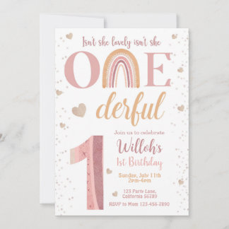 Invitation N'Est-Elle Pas Lovely Est-Elle Onederful 1ère Invi