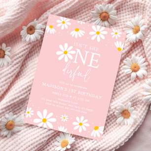 Invitation N'est-elle pas UNderful Boho Rose Daisy premier an