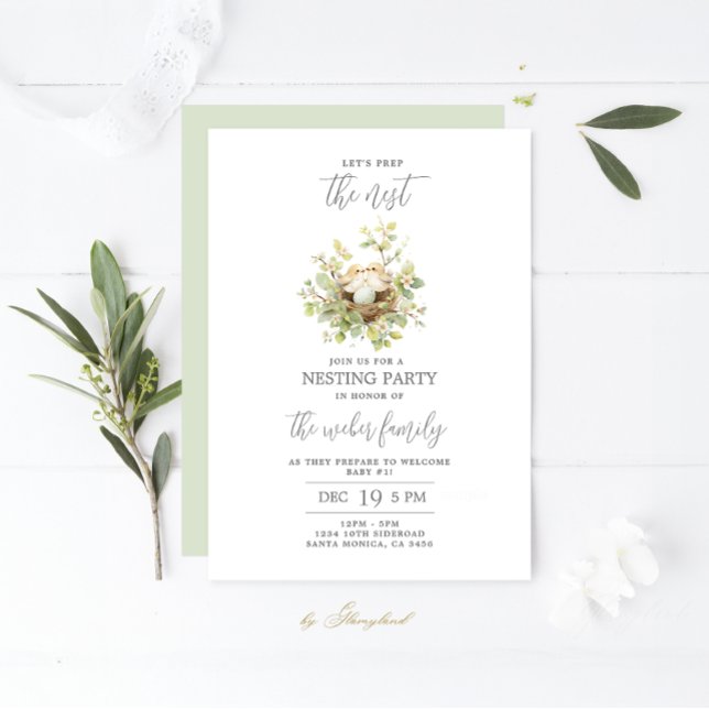 Invitation Nesting Part Baby Shower (Créateur téléchargé)