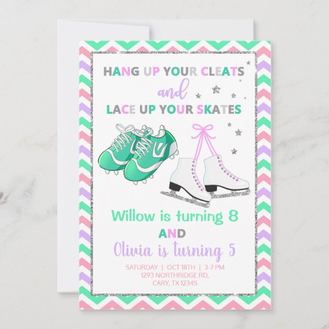 Invitation Nettoie et patine filles frères et soeurs invitati (Devant)