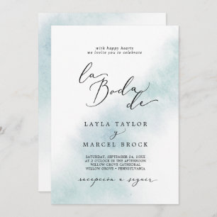 Invitation Nettoyage aquarelle Blue La Boda De Mariage