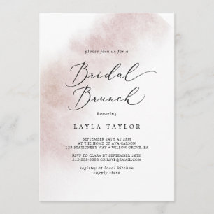 Invitation Nettoyage aquarelle Blush Bridal Brunch