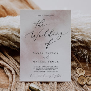 Invitation Nettoyage aquarelle Blush Le Mariage De