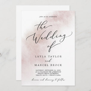 Invitation Nettoyage aquarelle   Brouiller tout en un Mariage
