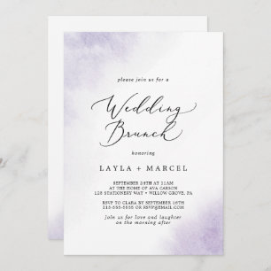 Invitation Nettoyage aquarelle   Brunch Mariage violet