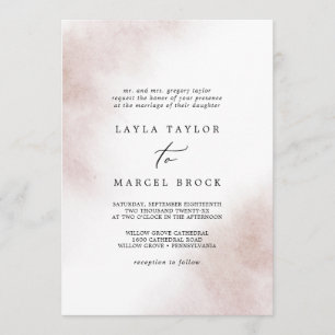 Invitation Nettoyage aquarelle Mariage traditionnel flou