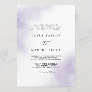Invitation Nettoyage aquarelle Mariage traditionnel pourpre