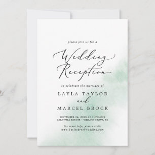 Invitation Nettoyage aquarelle Réception de mariage vert