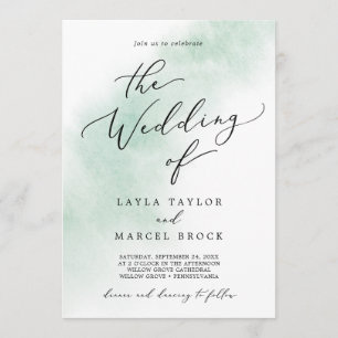 Invitation Nettoyage aquarelle Vert Le Mariage De