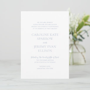 Invitation Nettoyer Dusty Blue Mariage élégant