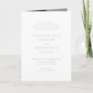 Invitation Nettoyer Dusty Blue QR Code Mariage élégant