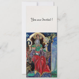 Invitation NEUROMANCER, bleu rouge blanc, or métallique,