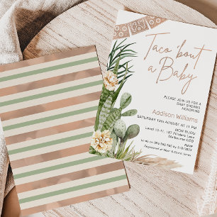 Invitation Neutral Boho Fiesta Taco Bout A Baby Baby shower