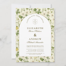 Neutral Botanical Arch Garden Wedding