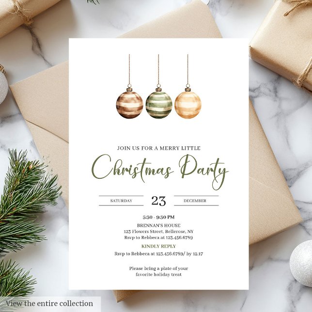 Invitation Neutral Sage Ivory Scandinavian Christmas Party (Neutral Sage Ivory Scandinavian Christmas Party

)
