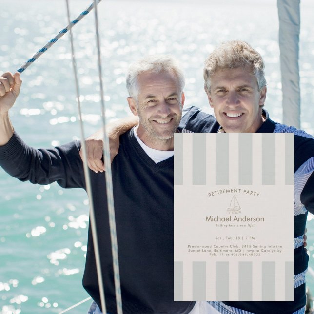 Invitation Neutral Sailboat Retirement Party  (Créateur téléchargé)