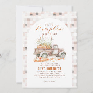 Invitation Neutral Un petit Citrouille Baby shower de camion