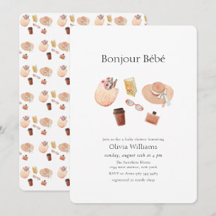 Invitation Neutre Bonjour Bébé Café Pique-nique Baby shower 