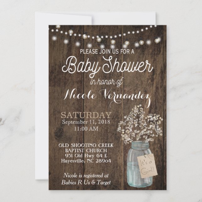 Invitation neutre de baby shower de souffle de (Devant)