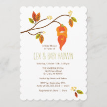 Neutre de l'invitation | de baby shower d'automne