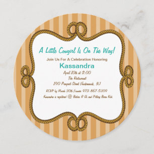 Invitation neutre occidentale ronde de baby shower