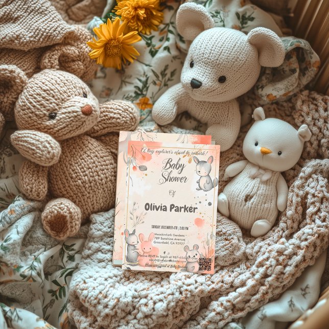 Invitation neutre pour Baby Shower de Lapin Bébé A (Créateur téléchargé)