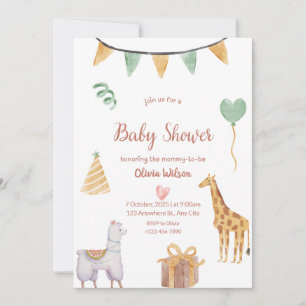 Invitation neutre pour bébé avec thème animalier p