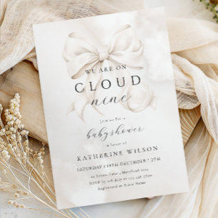 Invitation Neutre Sur Le Nuage Neuf Baby showers