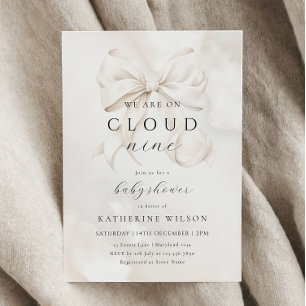Invitation Neutre Sur Le Nuage Neuf Baby showers