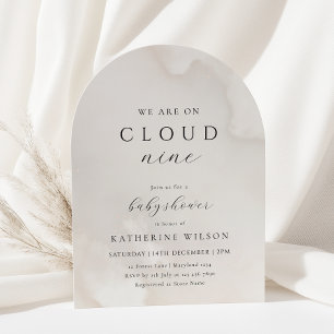 Invitation Neutre Sur Le Nuage Neuf Baby showers