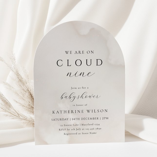 Invitation Neutre Sur Le Nuage Neuf Baby showers (Créateur téléchargé)