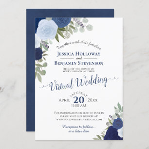 Invitation Neveu Rustic Blue Watercolor