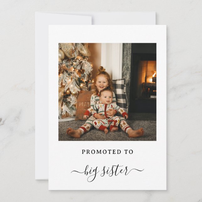 Invitation New Baby Big Sister Holiday Announcement Card (Devant)