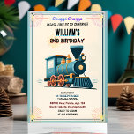 Invitation New Blue Kids Boys Vintage Deux trains 2e annivers<br><div class="desc">Annonce de notre nouvelle arrivée : le New Blue Kids Boys Vintage Two Train 2nd Birthday Invitation! Le tout à bord pour un voyage charmant et ludique, plein de teintes bleues et d'excitation. Rejoignez-nous alors que nous marquons le deuxième anniversaire de votre petit chef d'orchestre avec style. Ne ratez pas...</div>