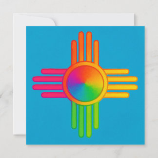 Invitation New Mexico Zia Sun Neon
