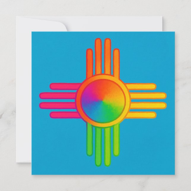 Invitation New Mexico Zia Sun Neon  (Devant)
